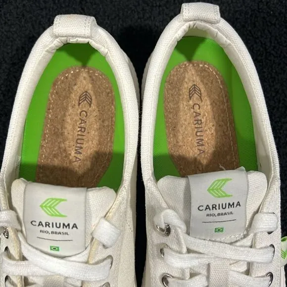 🔥🔥 CARIUMA OCA Low Top Off-White Canvas Sneakers Shoes Women Sz 8 - EUC