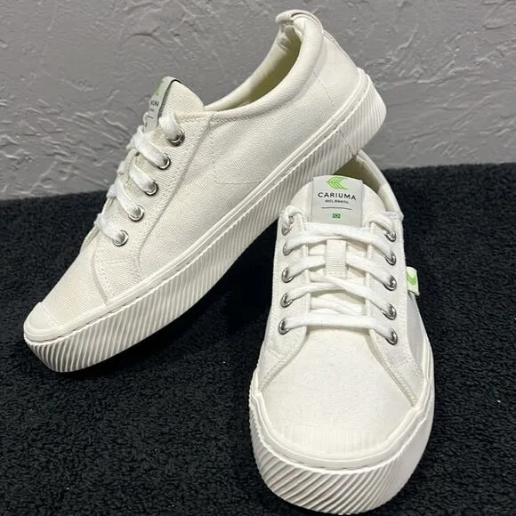 🔥🔥 CARIUMA OCA Low Top Off-White Canvas Sneakers Shoes Women Sz 8 - EUC