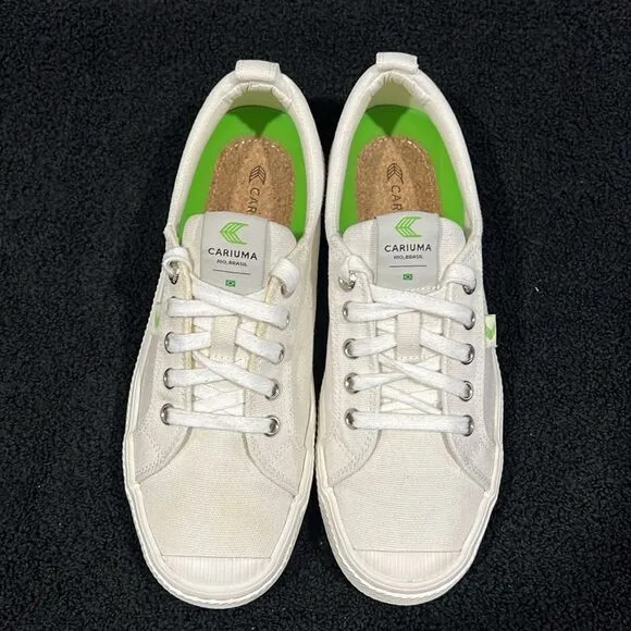 🔥🔥 CARIUMA OCA Low Top Off-White Canvas Sneakers Shoes Women Sz 8 - EUC