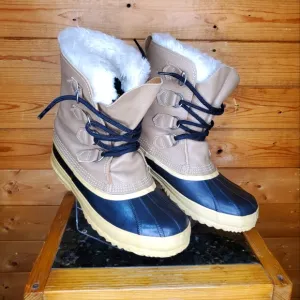 ❤️ SOREL Snow Winter black and tan boots waterproof warm size 9