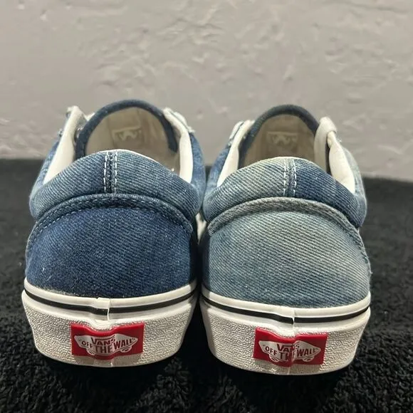 🔥🔥 VANS OLD SKOOL DENIM CANVAS &quot;NAVY BLUE CHAMBRAY&quot; Shoes Men Sz 8 / Women 9.5