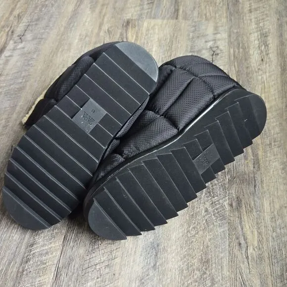 🐢  Zara Black Quilted Shearling Lined Snow Boots Size 41 eye 10 us.