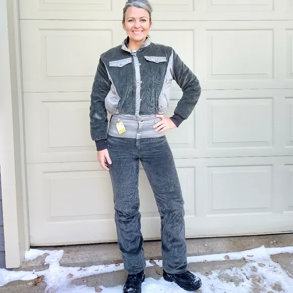 1980's ski set PUFFER JACKET   PANTS 80's S