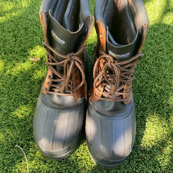 3M Thinsulate Men's Black and Brown Boots