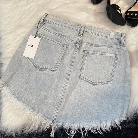 7 For All Mankind Denim Ripped skirt