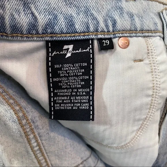7 For All Mankind Denim Ripped skirt