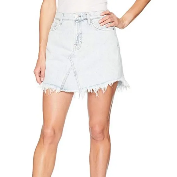 7 For All Mankind Denim Ripped skirt