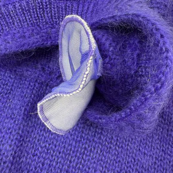 80's purple mohair and wool blend crewneck sweater by RAFAELLA