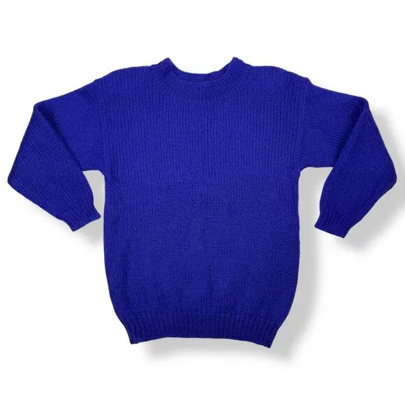 80's purple mohair and wool blend crewneck sweater by RAFAELLA