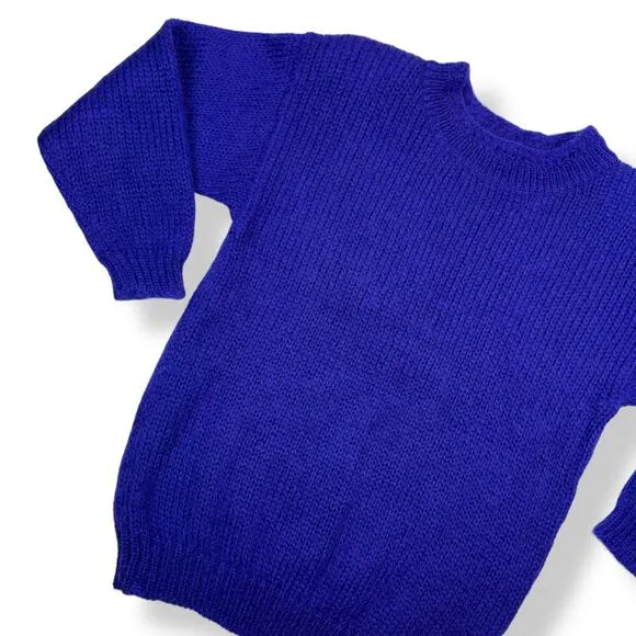 80's purple mohair and wool blend crewneck sweater by RAFAELLA