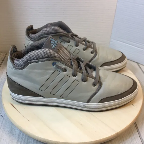 Adidas Beige 3 Stripe Sneakers Athletic Shoes Men Size 13. G12296