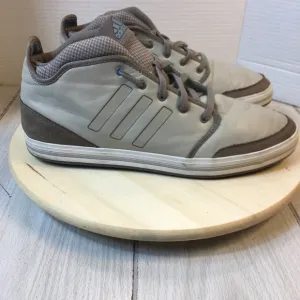 Adidas Beige 3 Stripe Sneakers Athletic Shoes Men Size 13. G12296