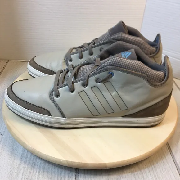 Adidas Beige 3 Stripe Sneakers Athletic Shoes Men Size 13. G12296