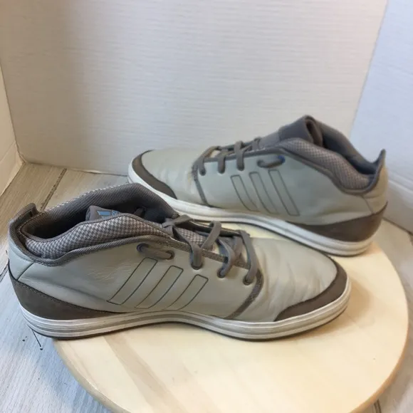 Adidas Beige 3 Stripe Sneakers Athletic Shoes Men Size 13. G12296