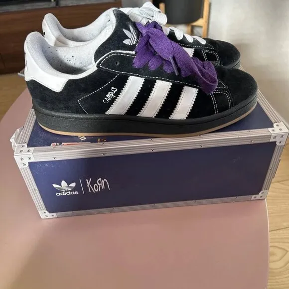 ❤😊Adidas CAmpus Korn Black white Samba Sneakers