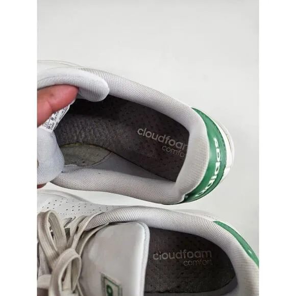 Adidas Cloudfoam Comfort Running Men’s Sneaker Shoes 28Y001 White Green 9.5