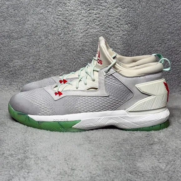 adidas D Lillard 2 PDX Carpet Mens Size 16 Basketball Shoes Gray Mint