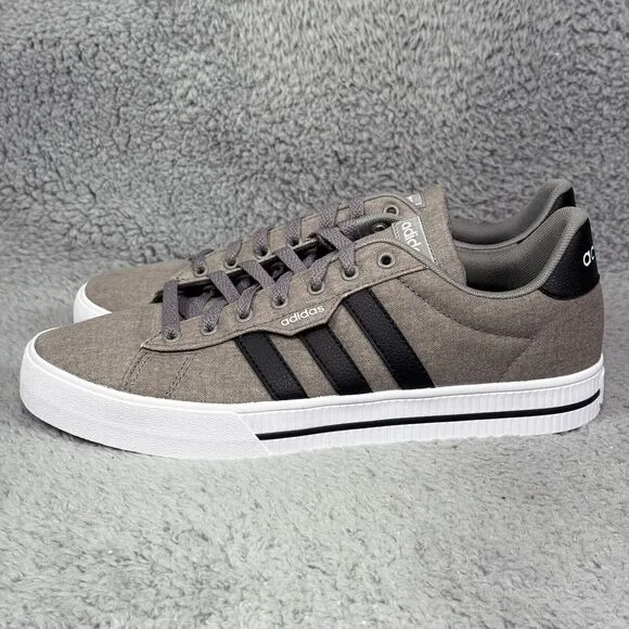 Adidas Daily 3.0 Mens Size 10 Sneakers Shoes Dove Gray Black White Canvas FW3270