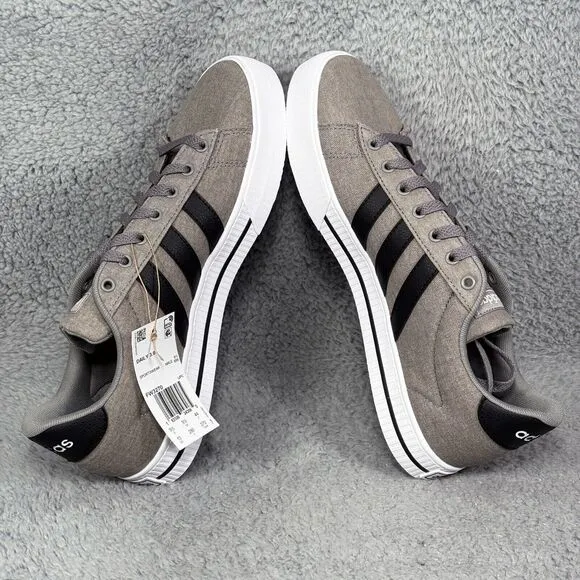 Adidas Daily 3.0 Mens Size 10 Sneakers Shoes Dove Gray Black White Canvas FW3270