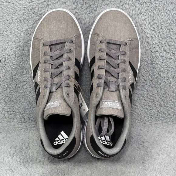 Adidas Daily 3.0 Mens Size 10 Sneakers Shoes Dove Gray Black White Canvas FW3270