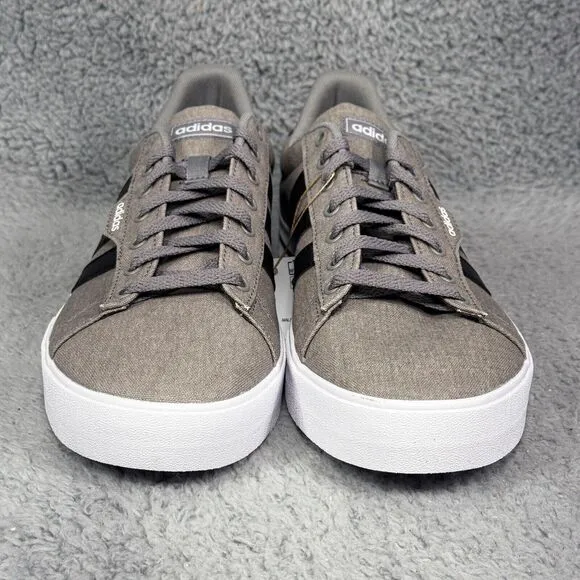Adidas Daily 3.0 Mens Size 10 Sneakers Shoes Dove Gray Black White Canvas FW3270