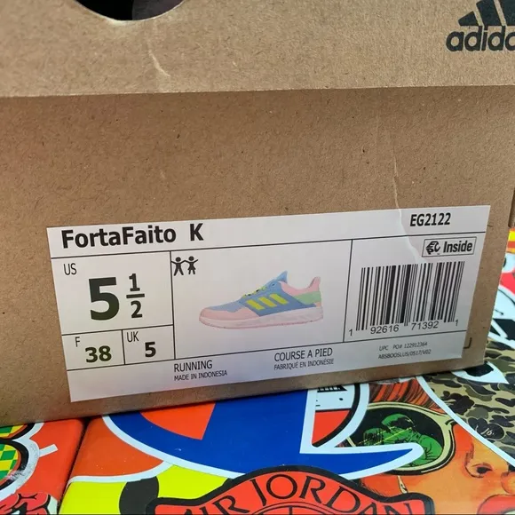 Adidas Forta Faito Pastel Runners Size 5.5 Youth / 7 Womens