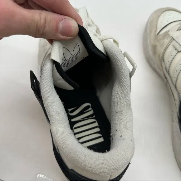 Adidas Forum Exhibit Low Mens 10.5 Off White Black Shoes Sneakers H01914