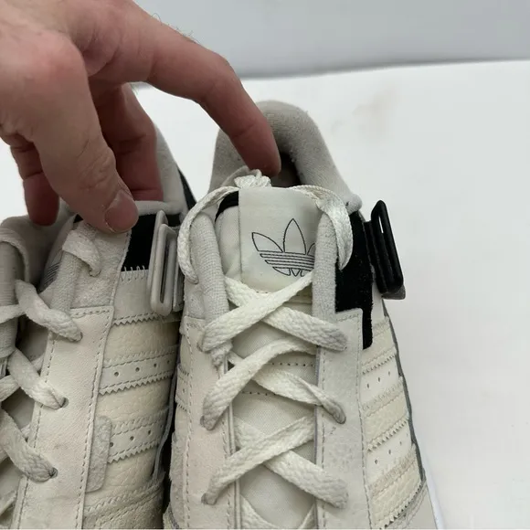 Adidas Forum Exhibit Low Mens 10.5 Off White Black Shoes Sneakers H01914