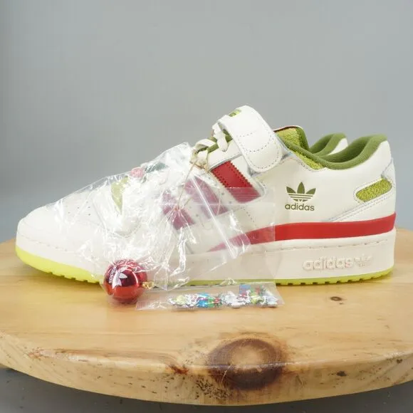 Adidas Forum Low 'The Grinch' Mens Size 11.5 Shoes White Green Red Dr. Seuss