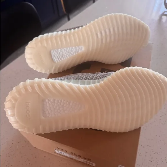 Adidas Gray Cream Boost Athletic Shoes