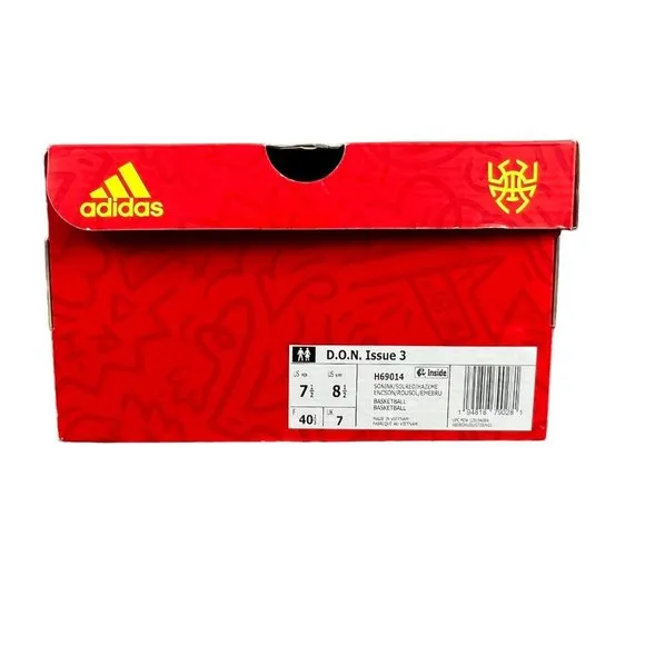 Adidas Men's D.O.N. Issue #3 Sonic Ink Solar Red Shoes H69014 Size 7.5