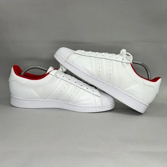 Adidas Men's Size 12 Superstar Trefoil Print / Scarlet Low Sneakers