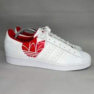 Adidas Men's Size 12 Superstar Trefoil Print / Scarlet Low Sneakers