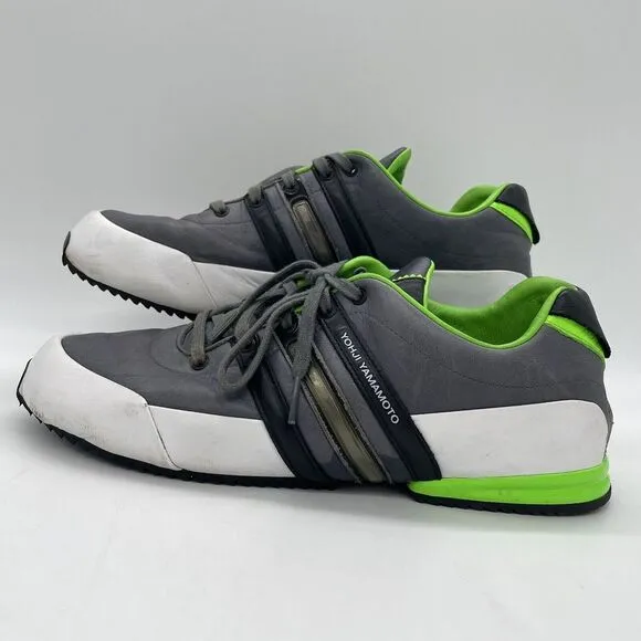 Adidas Mens Size‎ 9.5 Shoes Y-3 Yohji Yamamoto Gray White Green Sneaker Athletic