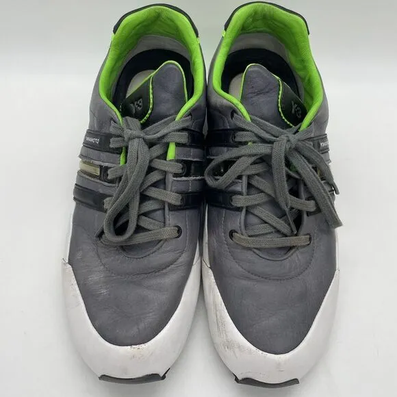 Adidas Mens Size‎ 9.5 Shoes Y-3 Yohji Yamamoto Gray White Green Sneaker Athletic