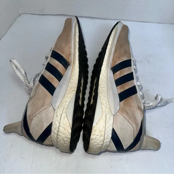 Adidas Men’s Tokio Solar Human Made White Navy Sneakers with Flaws- Size 9