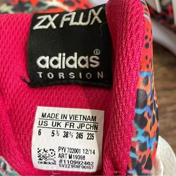 Adidas Men’s Torsion Zx Flux Pink Red White Black Multicolor Sneakers Shoes sz 6