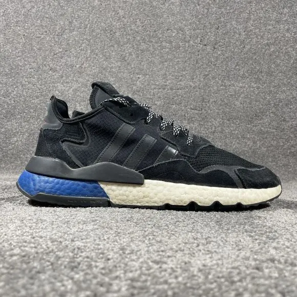 Adidas Nite Jogger Boost Athletic Running Shoes Black Blue FW5331 Mens Size 13