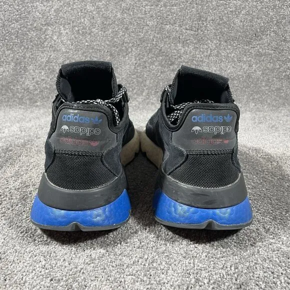 Adidas Nite Jogger Boost Athletic Running Shoes Black Blue FW5331 Mens Size 13