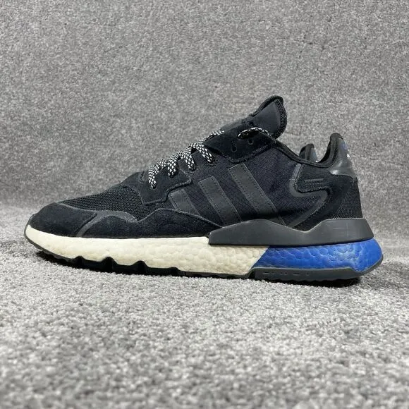 Adidas Nite Jogger Boost Athletic Running Shoes Black Blue FW5331 Mens Size 13
