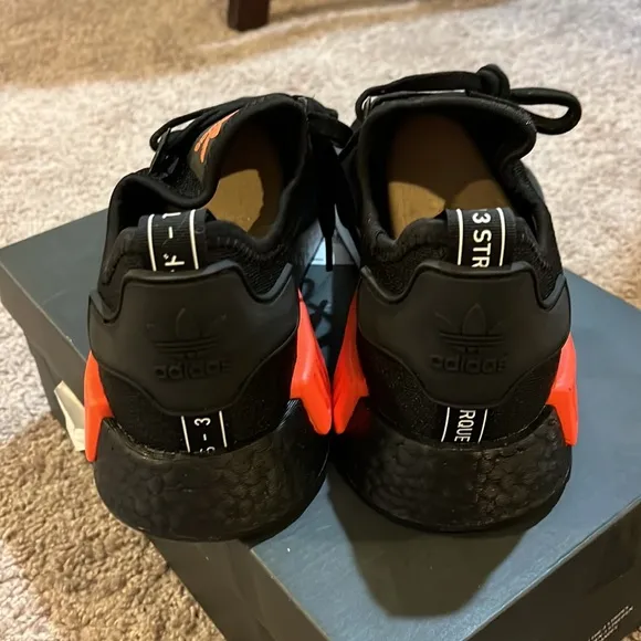 Adidas NMD_R1 NMD Boost shoes sneakers new black solar red FW0185 Men’s Sizes