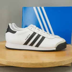 Adidas Originals Samoa Mens Size 11.5 Shoes White Black Lace Up Sneakers NEW