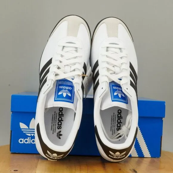 Adidas Originals Samoa Mens Size 11.5 Shoes White Black Lace Up Sneakers NEW