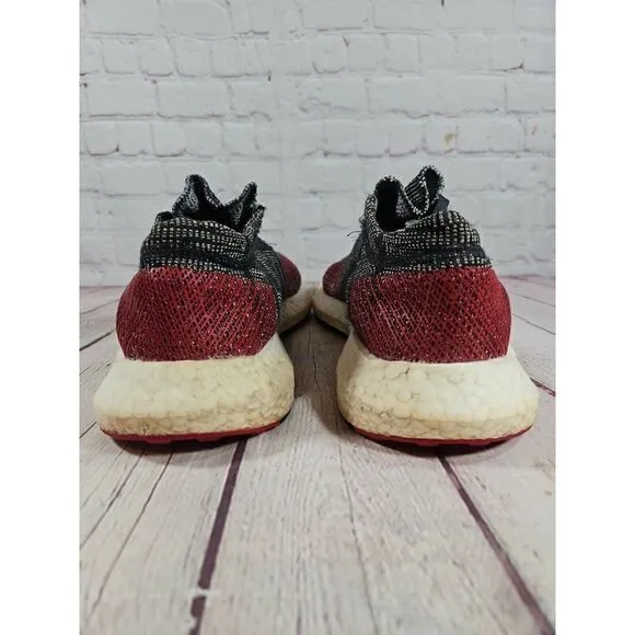 Adidas Pure Boost Go Gray Black Red Athletic Running Shoes Men's Size 13