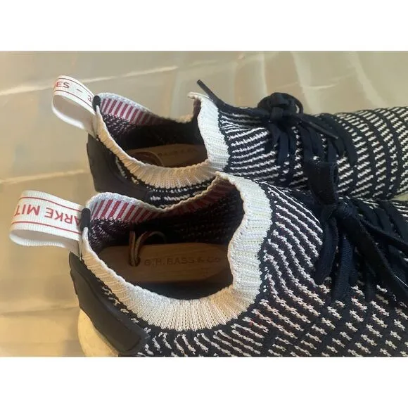 Adidas Shoes NMD R1 STLT Primeknit Navy White Red Mens Size 13 Sneakers Training