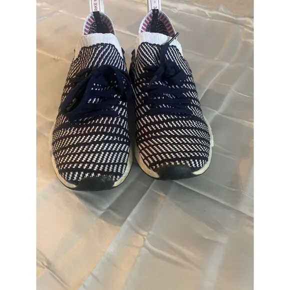 Adidas Shoes NMD R1 STLT Primeknit Navy White Red Mens Size 13 Sneakers Training