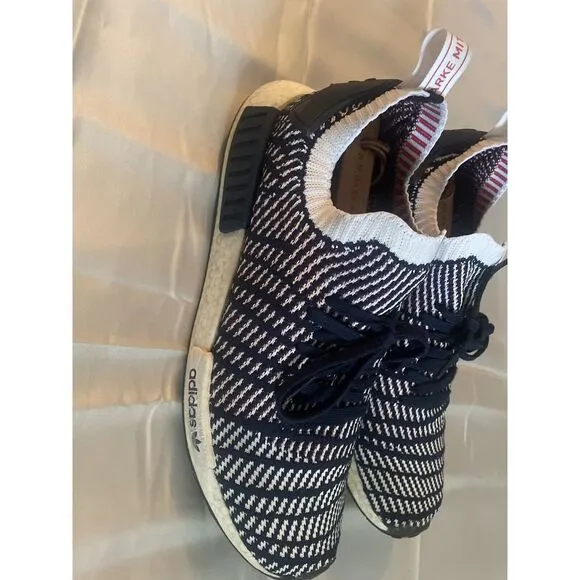 Adidas Shoes NMD R1 STLT Primeknit Navy White Red Mens Size 13 Sneakers Training