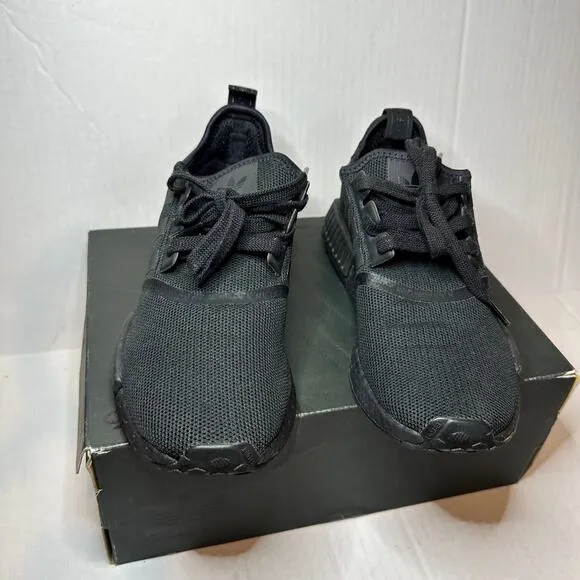 Adidas Size 7.5 Men's NMD R1 Triple Black Low Top Sneaker Shoes Athletic