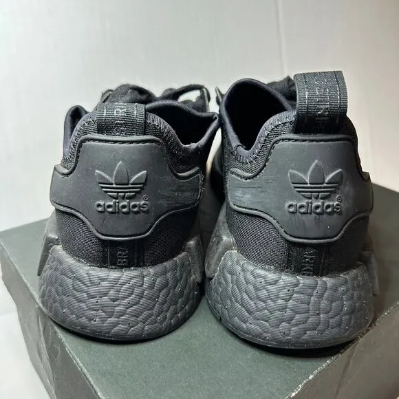Adidas Size 7.5 Men's NMD R1 Triple Black Low Top Sneaker Shoes Athletic