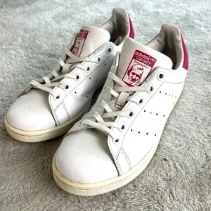 Adidas Stan Smith White &amp; Red Leather Sneakers Womens 6 Shoes Tenniscore